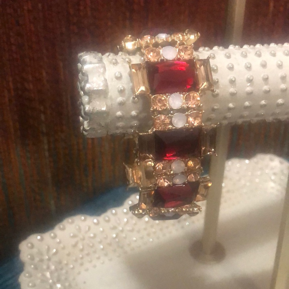 RARE RED BEADING and CRYSTALS BRACELET